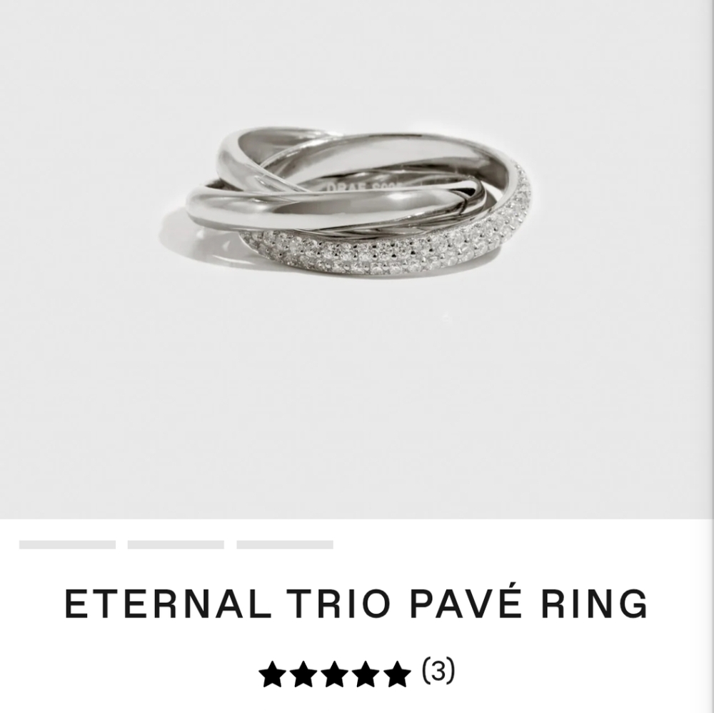 Drae Collection - Eternal Trio Pavé Silver Ring